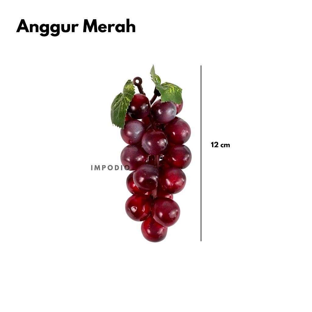 IMPODIO Buah Artificial Anggur 2 warna - Buah Palsu Dekorasi Foto