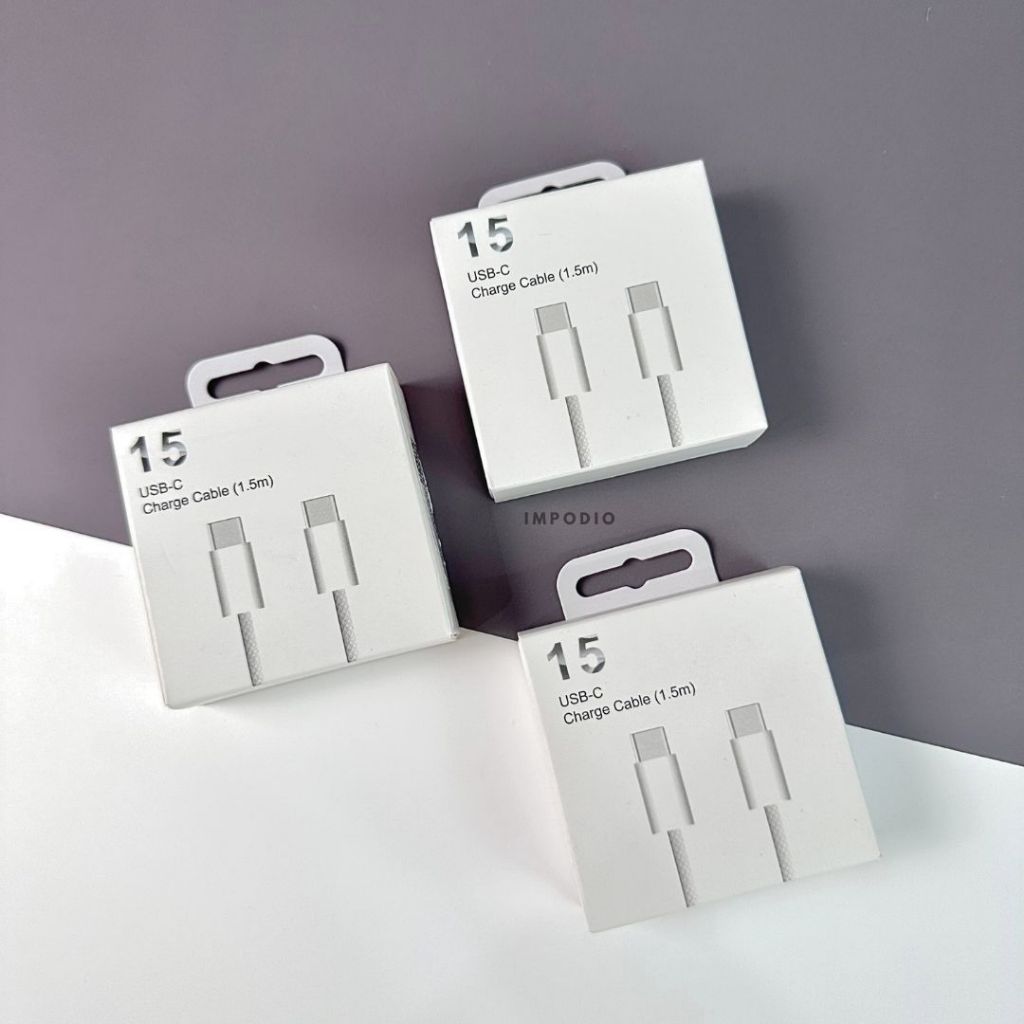 IMPODIO Kabel charge USB Type-C to USB Type-C Fast charging 60 w panjang 1.5 m