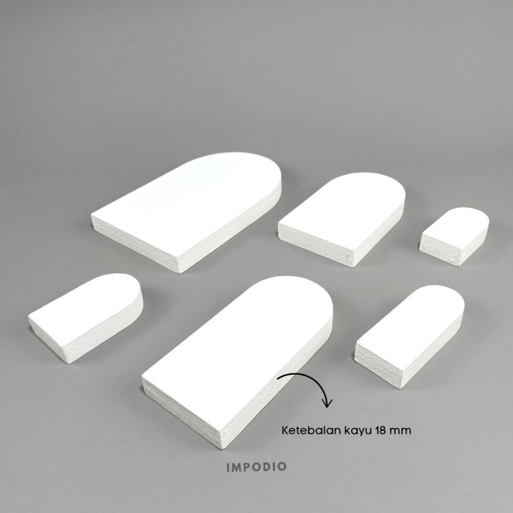 IMPODIO Kayu Arch Display Geometry Paket 2 Pcs- Properti foto produk