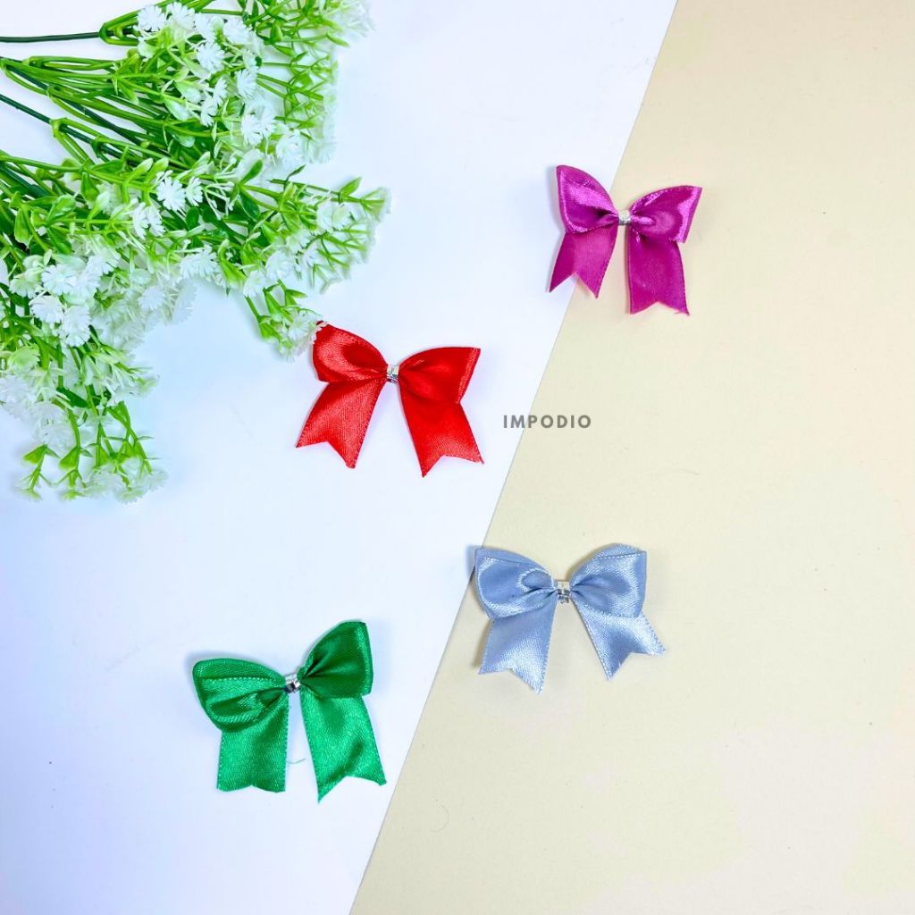 IMPODIO Mini Coquette Ribbon Pita Satin 4 Variant Warna - Dekorasi Props Foto Produk