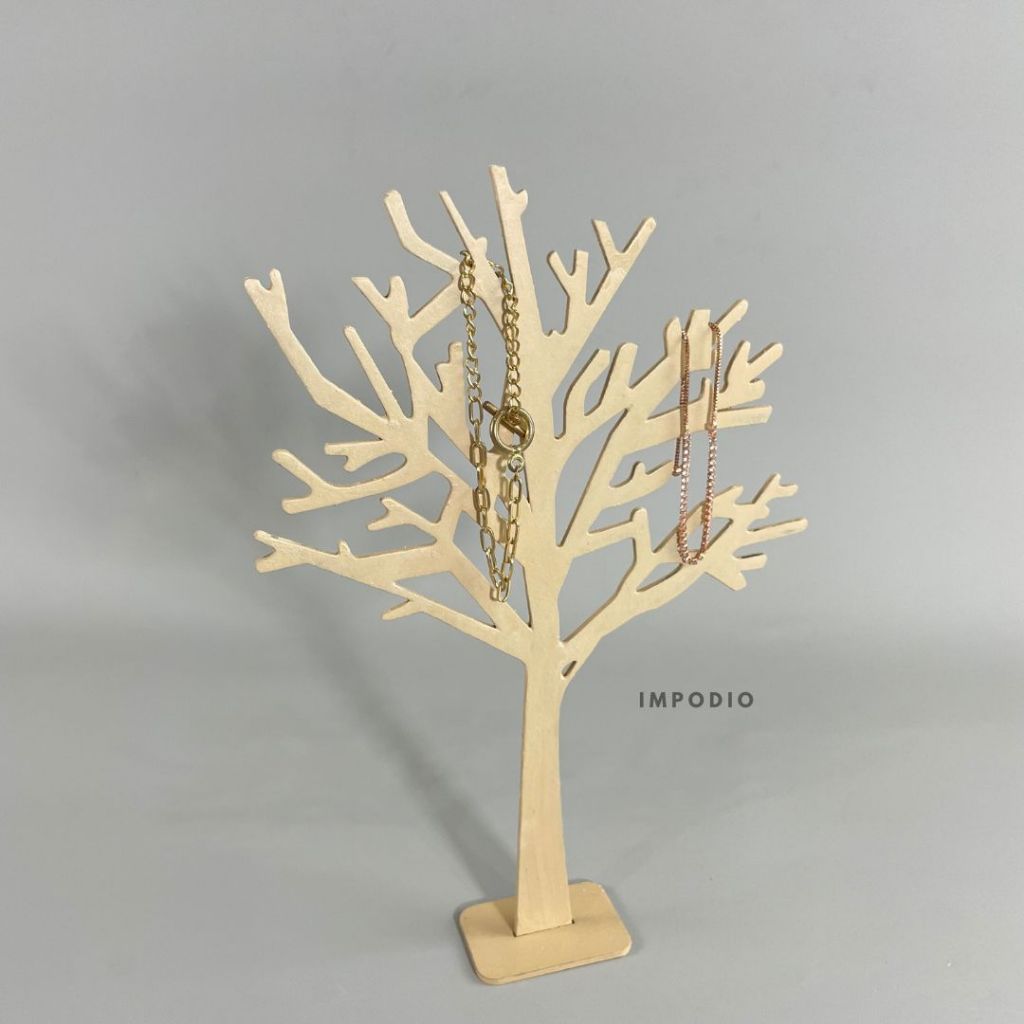 IMPODIO Wooden Tree Jewelry Display -  Pohon Kayu Aksesori foto produk