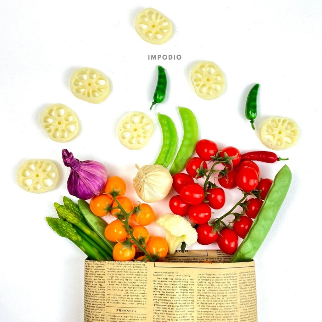IMPODIO Fake Vegetables - Dekorasi Sayuran Palsu Satuan - Props Foto Produk Makanan