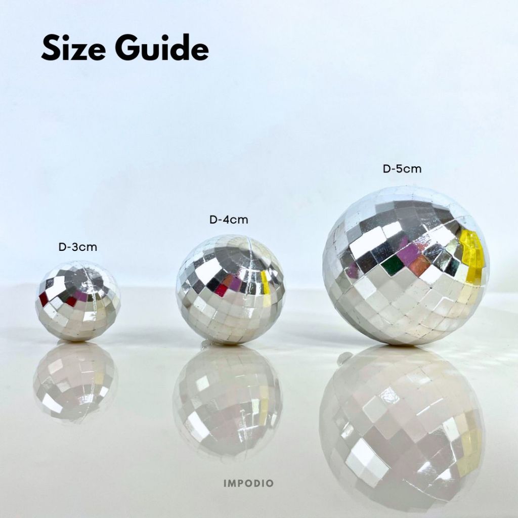 IMPODIO Set 3 PCS Disco Ball Hiasan Natal – Props Christmas Dekorasi Foto Produk