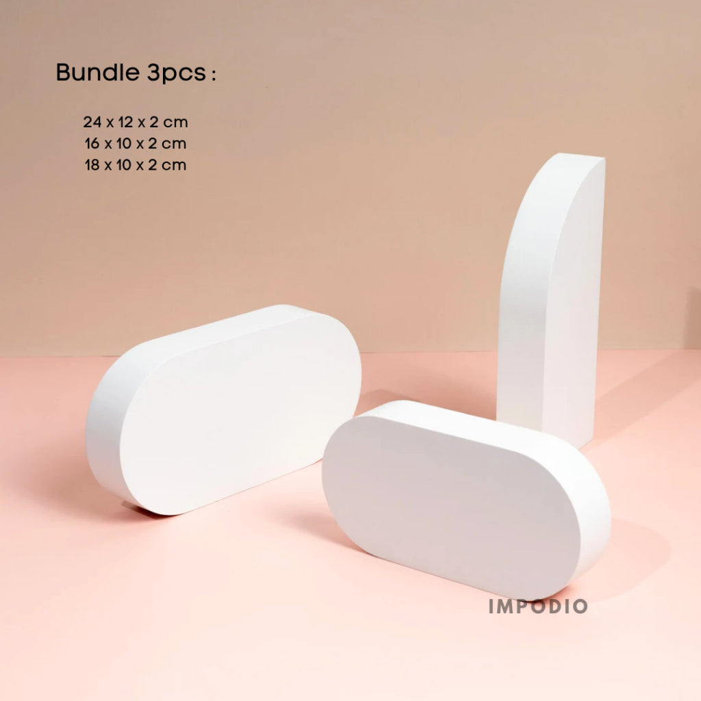 IMPODIO Set 3pcs Geometry Photo Props - podium leveling balok tangga display -  Product Shooting Decoration Stand Backdrop Cosmetics Photography sets