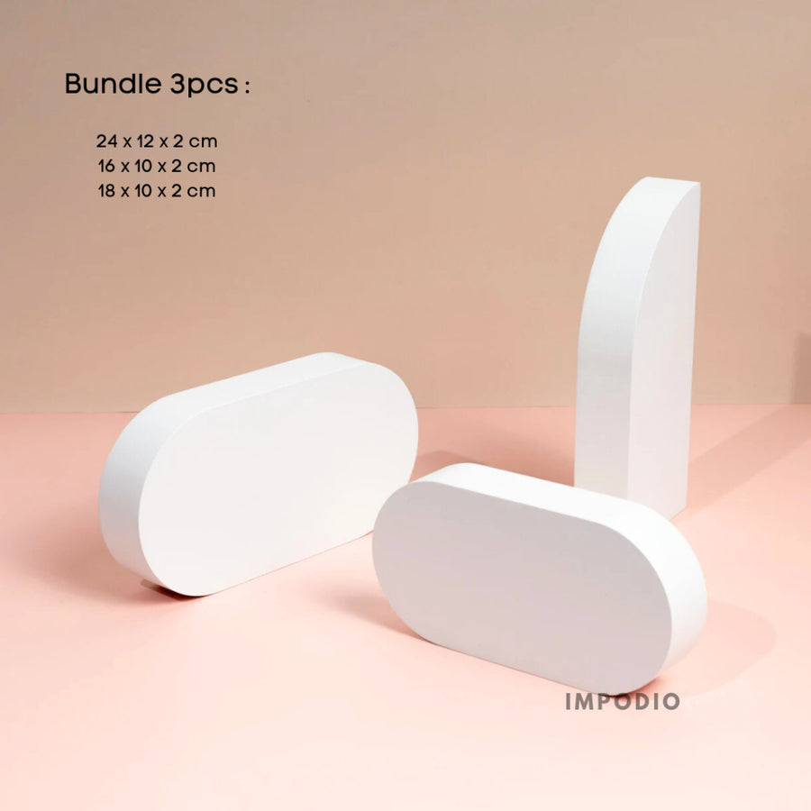 IMPODIO Set 3pcs Geometry Photo Props – podium leveling balok tangga