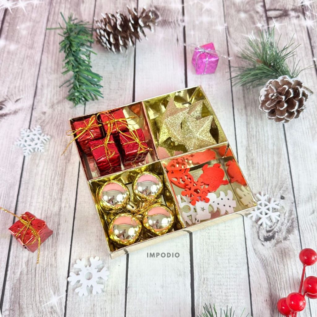 IMPODIO Paket Props Natal Mix 4 Variant - Christmas Decoration Hiasan Natal Props Foto Produk