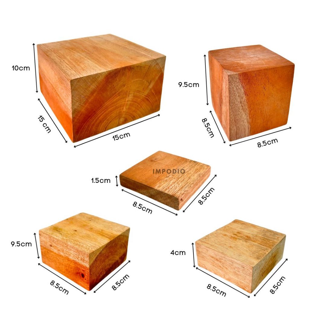 IMPODIO Paket podium display kayu natural -  podium leveling balok display photograpy