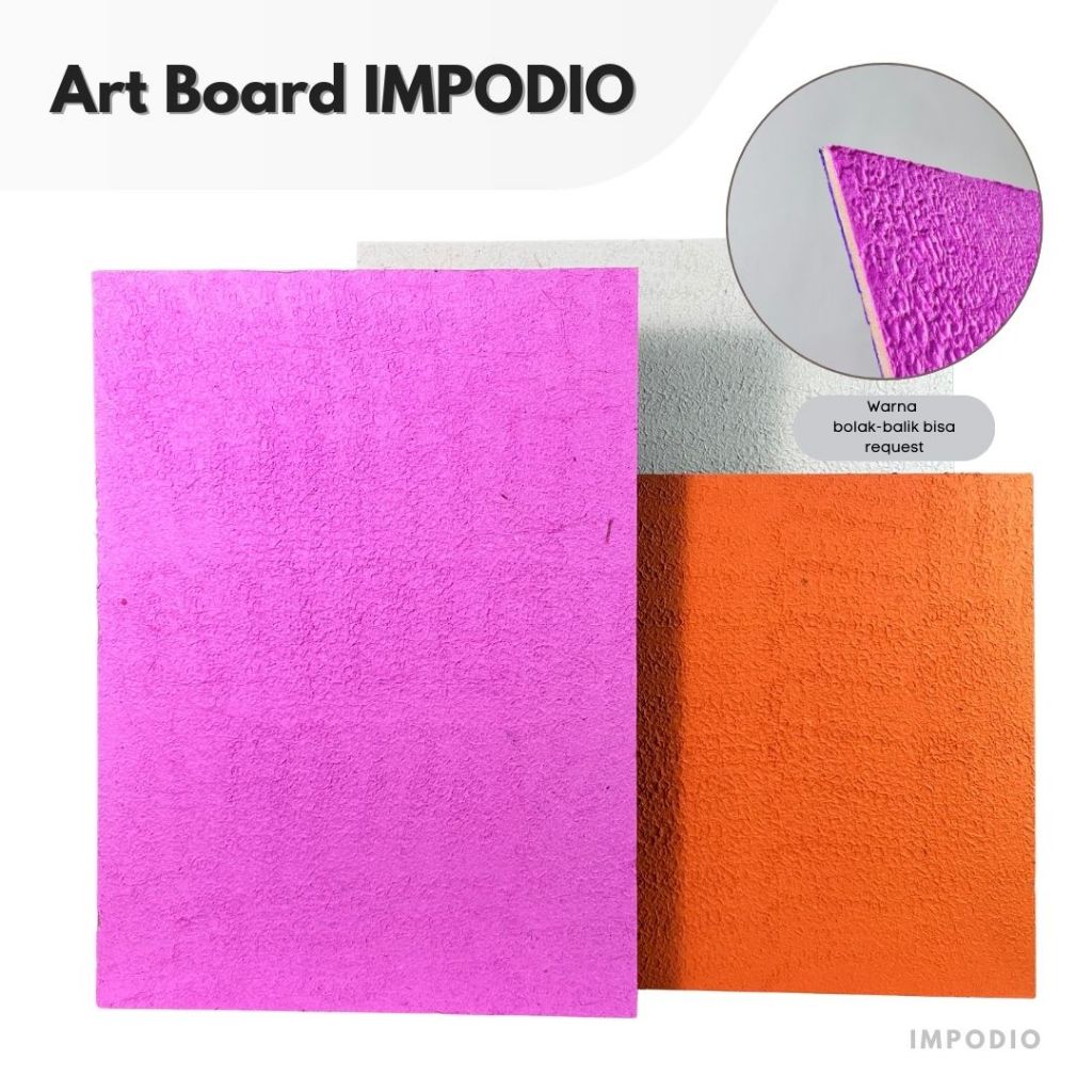 IMPODIO Hardboard Background 2 Sisi Textured Ukuran 60x40cm - Alas Foto Papan Latar Photography
