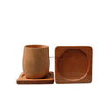 IMPODIO Tatakan Gelas kayu coaster - props foto - tampak samping
