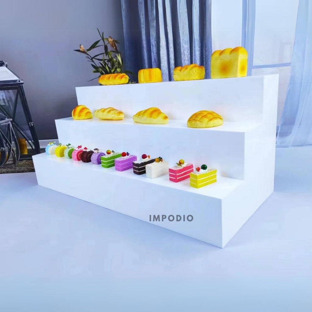 IMPODIO Tangga Podium Kayu Jumbo 60x45x45cm - display balok bertingkat - Properti Foto Produk