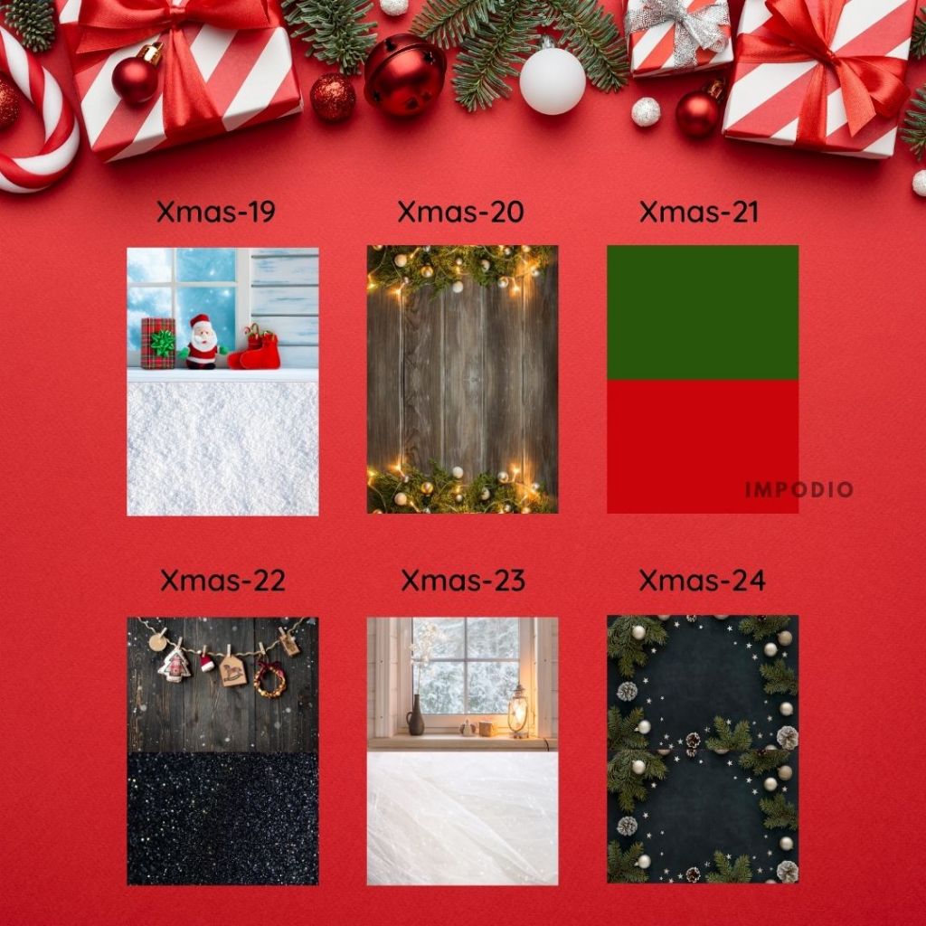 IMPODIO Alas Foto Lipat Motif Christmas Natal 19-24 - Background foto waterproof