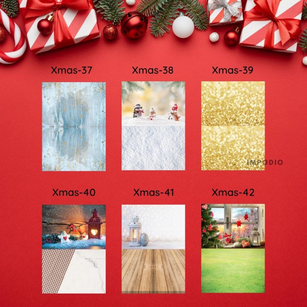 IMPODIO Alas Foto Lipat Motif Christmas Natal 37-42 - Background foto waterproof