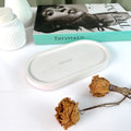 IMPODIO Concrete Tray Tatakan Bentuk Oval – Aesthetic Cement Coaster - close up