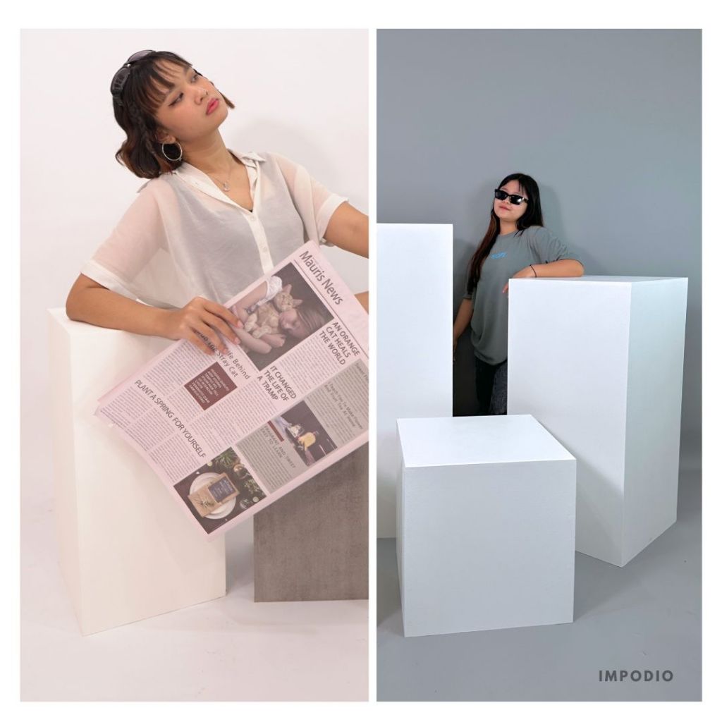 IMPODIO Kotak podium kubus SUPER JUMBO 120x50x50 cm - kokoh dan kuat bisa tahan 100kg - Properti Photo Studio