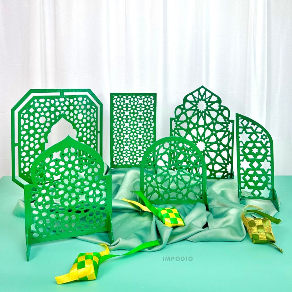 IMPODIO Gobo tema middle eastern ramadhan - pengatur bayangan cookie jendela photo props - Dekorasi Lebaran Eid Mubarak props foto produk