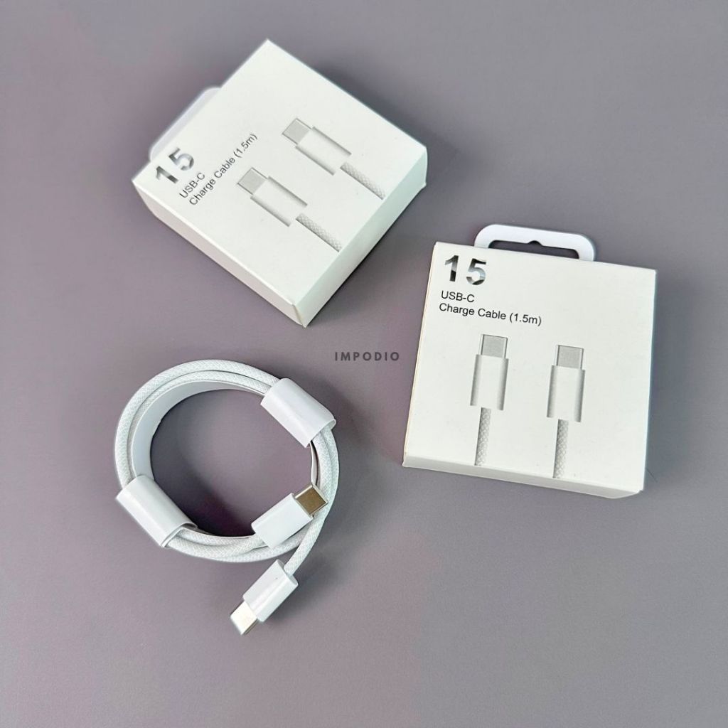 IMPODIO Kabel charge USB Type-C to USB Type-C Fast charging 60 w panjang 1.5 m