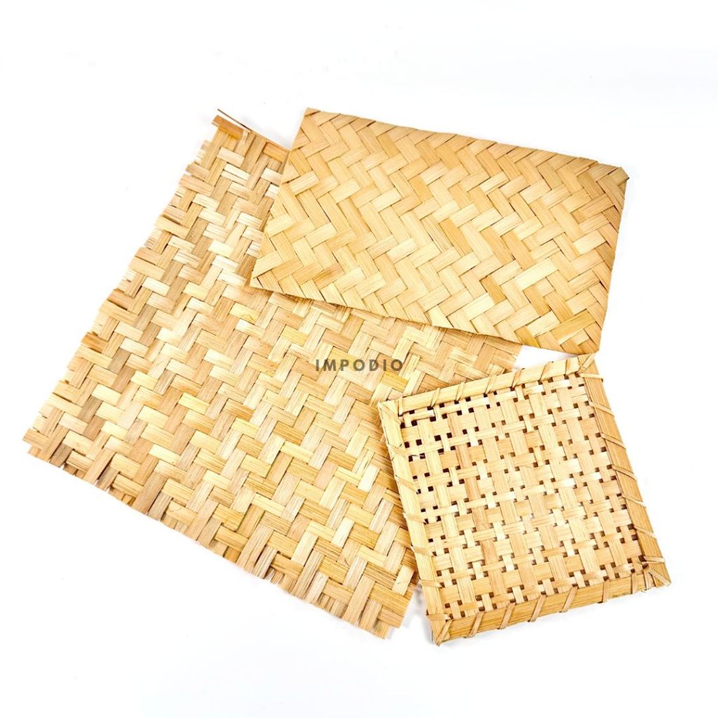IMPODIO  Placemat Tatakan Anyaman Bambu Ukuran 20x30cm - Alas Bamboo Dekorasi Foto Produk