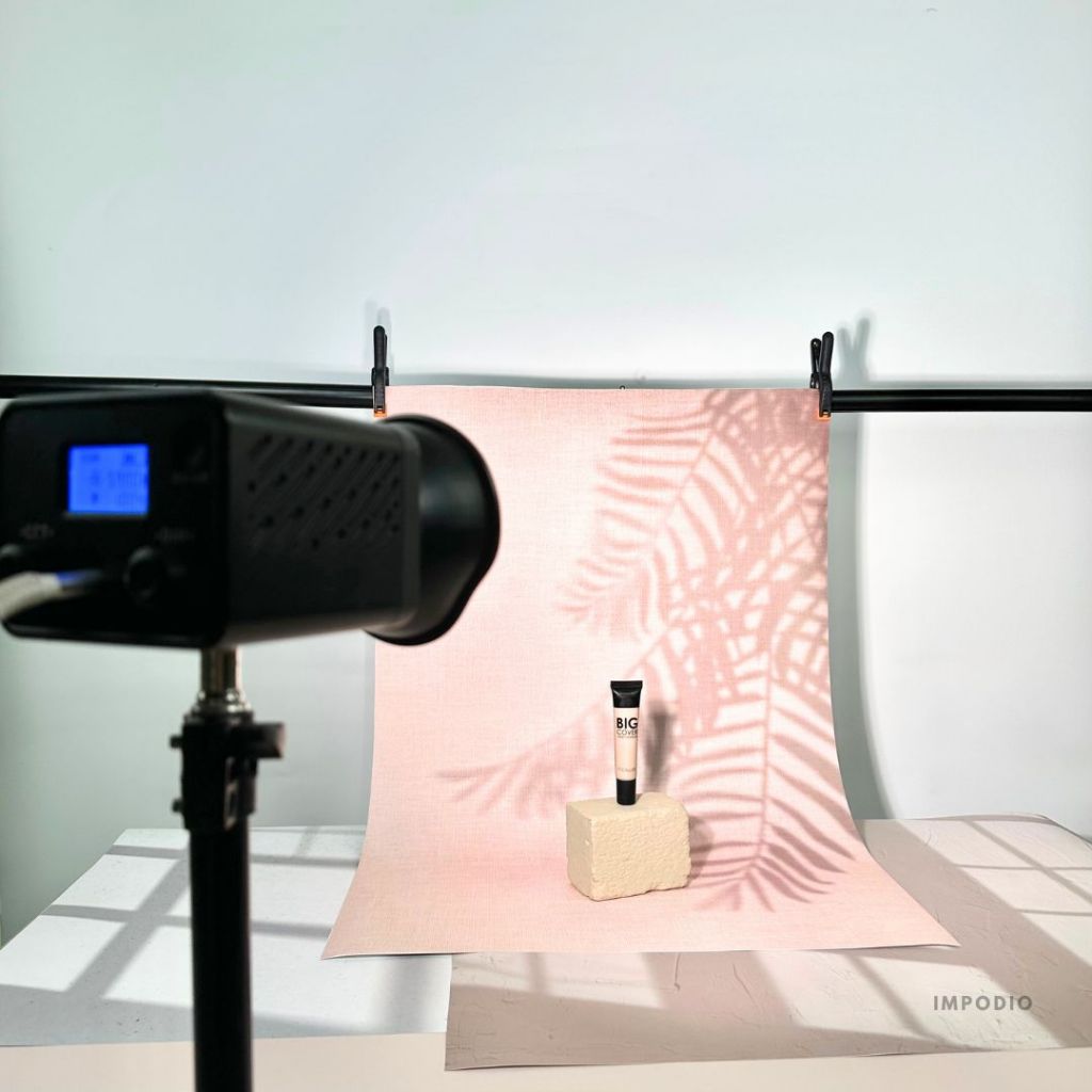 IMPODIO Background Paper Motif Siluet jendela dan daun Ukuran 50x70 cm - Latar Belakang Aesthetic Alas Fotografi Backdrop Produk