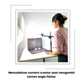 IMPODIO Overhead Phone Stand Holder 360 Rotation + Led Fill Light - close up