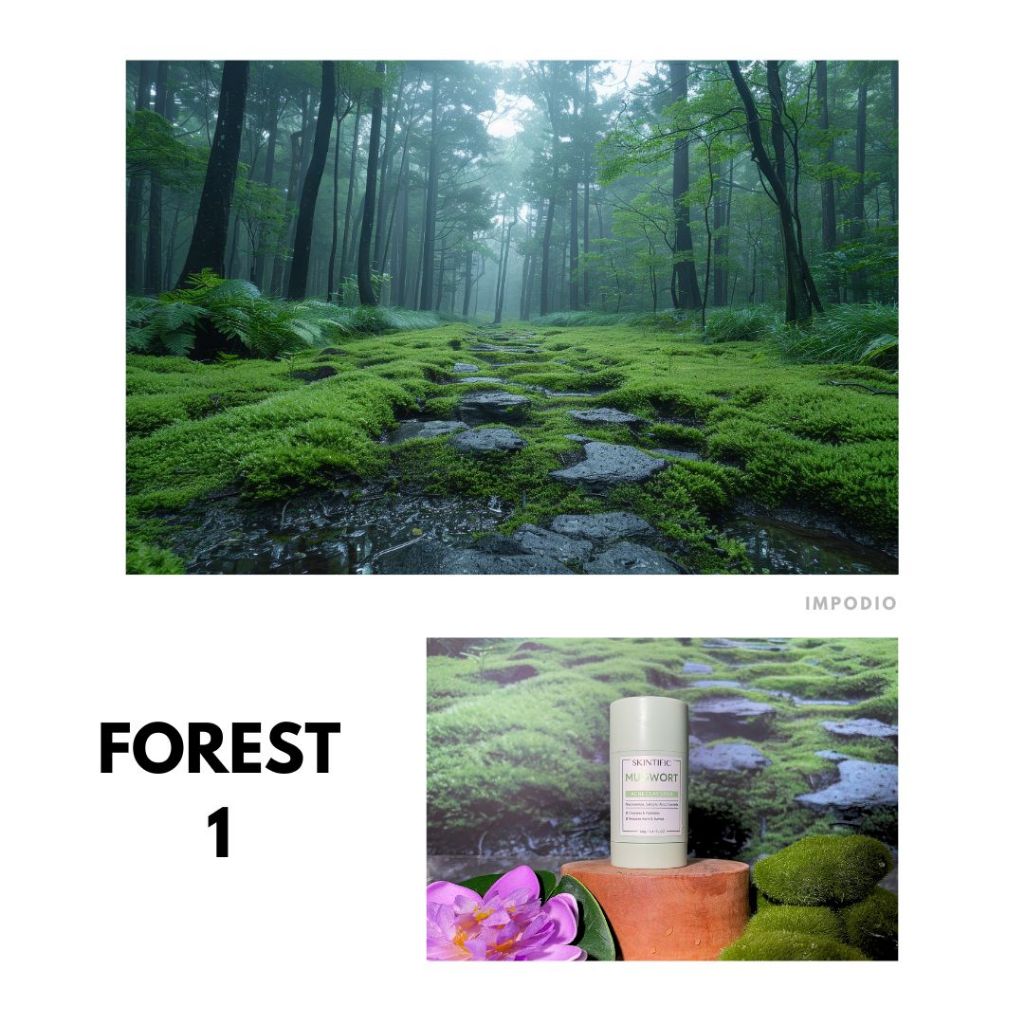 IMPODIO Background Paper Motif Hutan Pepohonan Forest Ukuran 50 x 70 cm - Latar Belakang Aesthetic Alas Fotografi Backdrop Produk