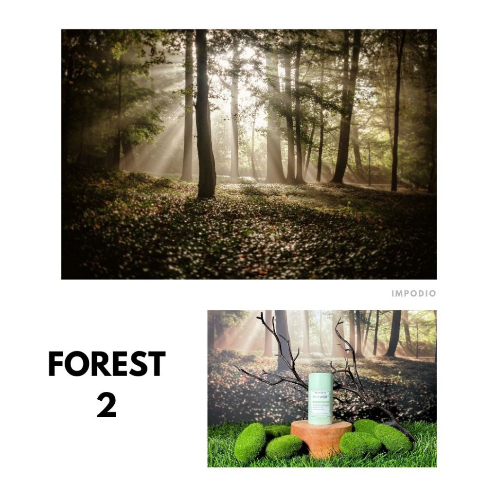 IMPODIO Background Paper Motif Hutan Pepohonan Forest Ukuran 50 x 70 cm - Latar Belakang Aesthetic Alas Fotografi Backdrop Produk