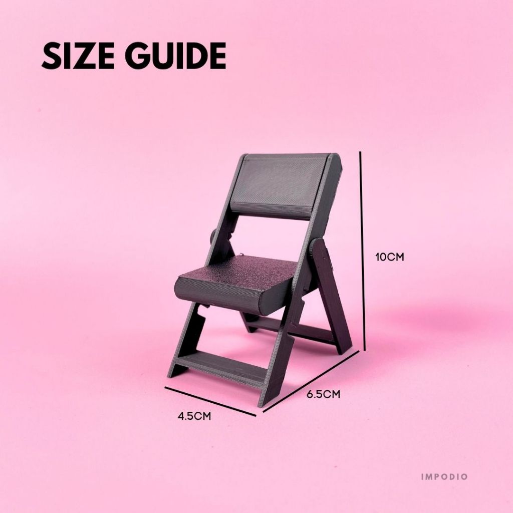 IMPODIO Kursi Mini Bangku Pantai - Chair Miniatur Resin Dekorasi Props Foto Produk