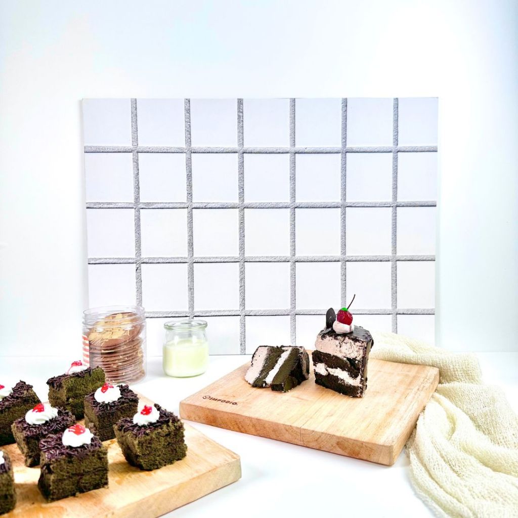 IMPODIO Alasfoto papan motif mosaic dinding 60x44 cm - background foto hardboard