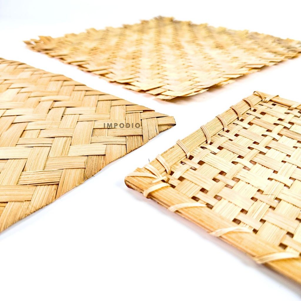 IMPODIO  Placemat Tatakan Anyaman Bambu Ukuran 20x30cm - Alas Bamboo Dekorasi Foto Produk