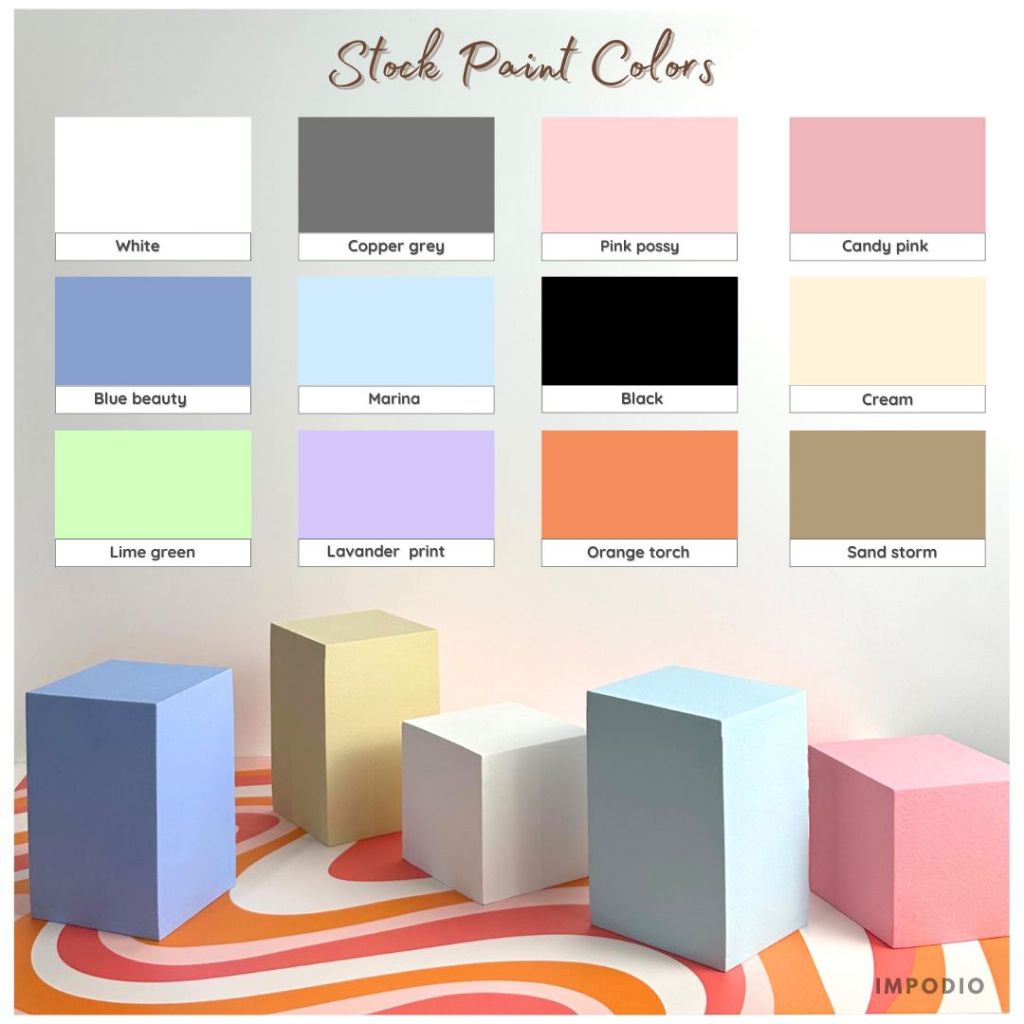 IMPODIO Podium kotak kayu berbagai ukuran dan warna - props foto