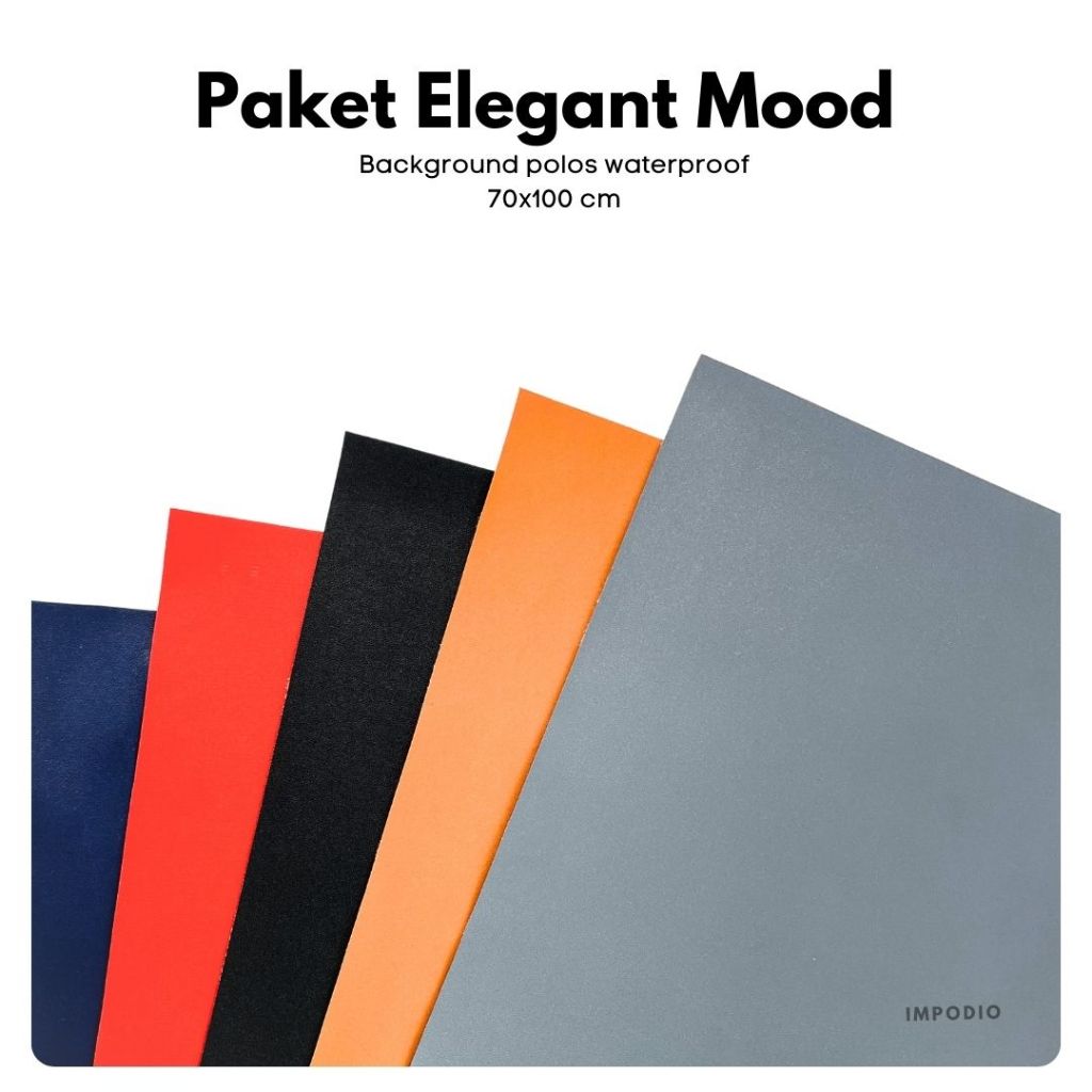 IMPODIO Paket 5 Pcs background Polos Elegant Mood Ukuran 70x100 cm - Backdrop Fotografi Waterproof