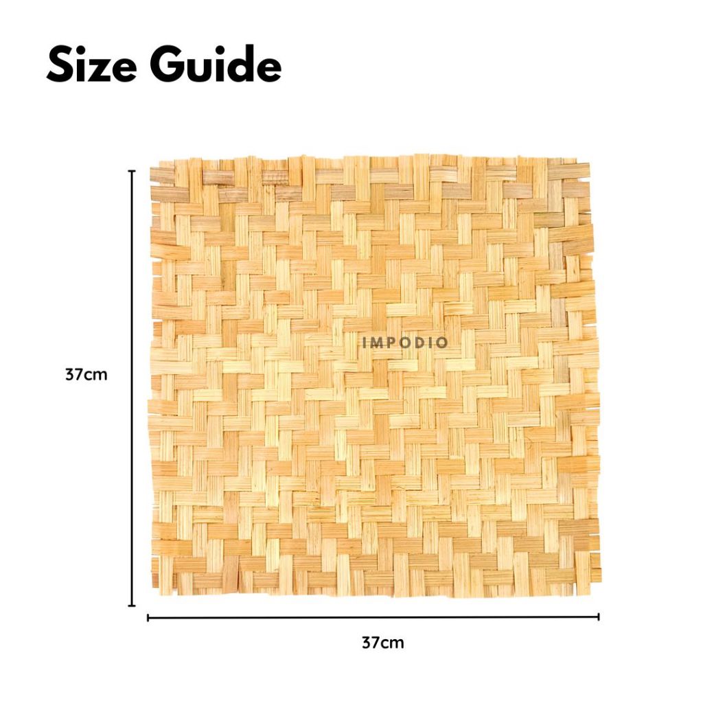 IMPODIO  Placemat Tatakan Anyaman Bambu Ukuran 20x30cm - Alas Bamboo Dekorasi Foto Produk