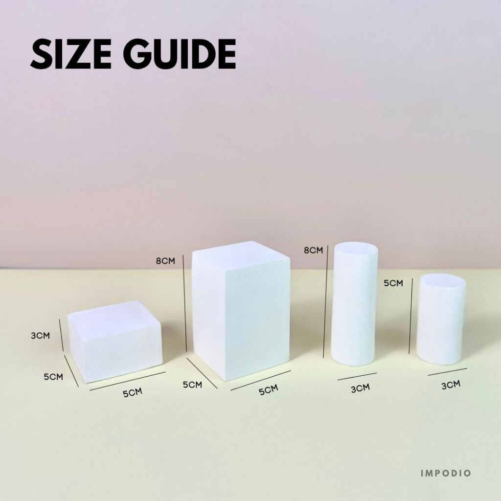 IMPODIO Set Geometry 4pcs Mini Size Balok dan Tabung - Podium Display Produk Mini Dekorasi Photography