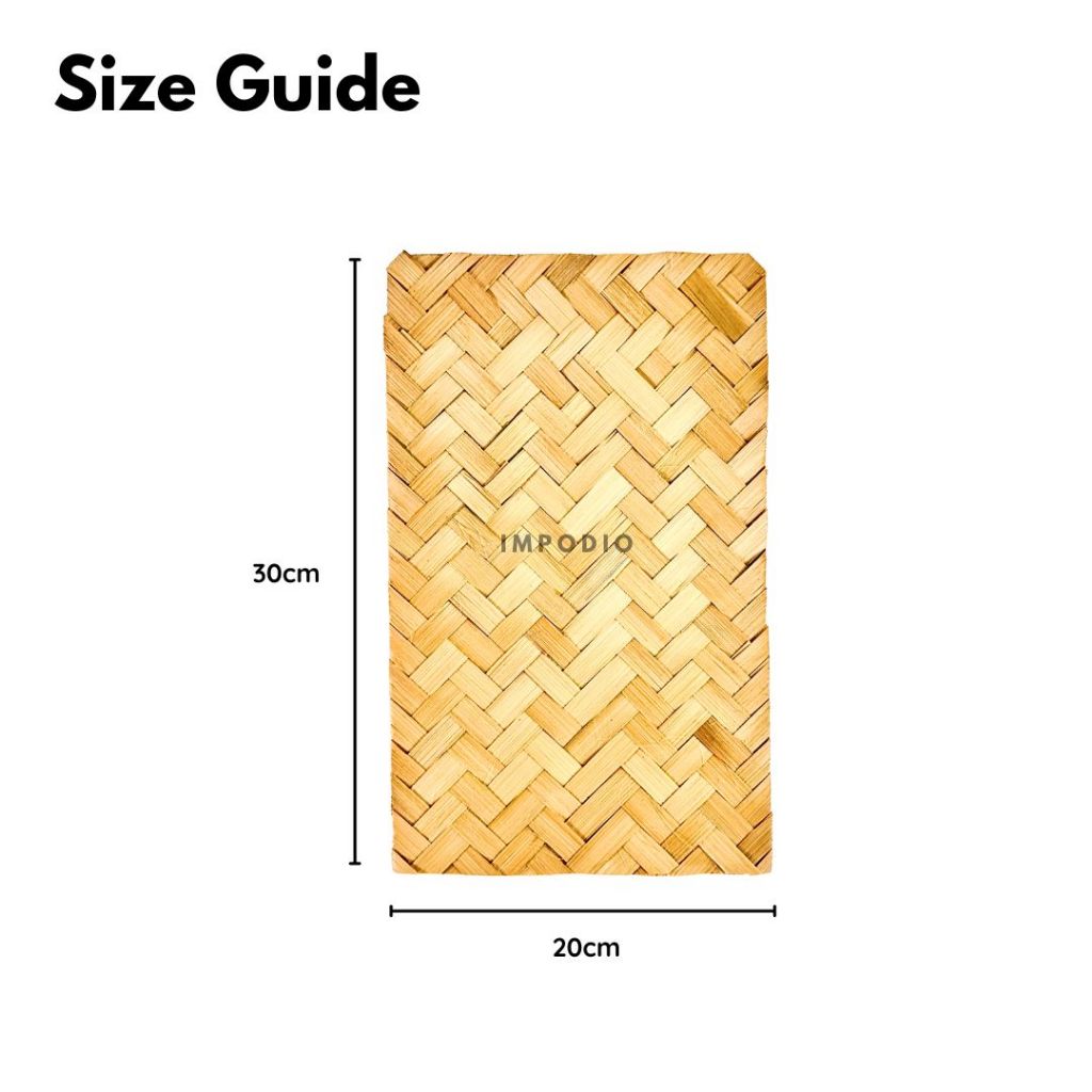 IMPODIO  Placemat Tatakan Anyaman Bambu Ukuran 20x30cm - Alas Bamboo Dekorasi Foto Produk