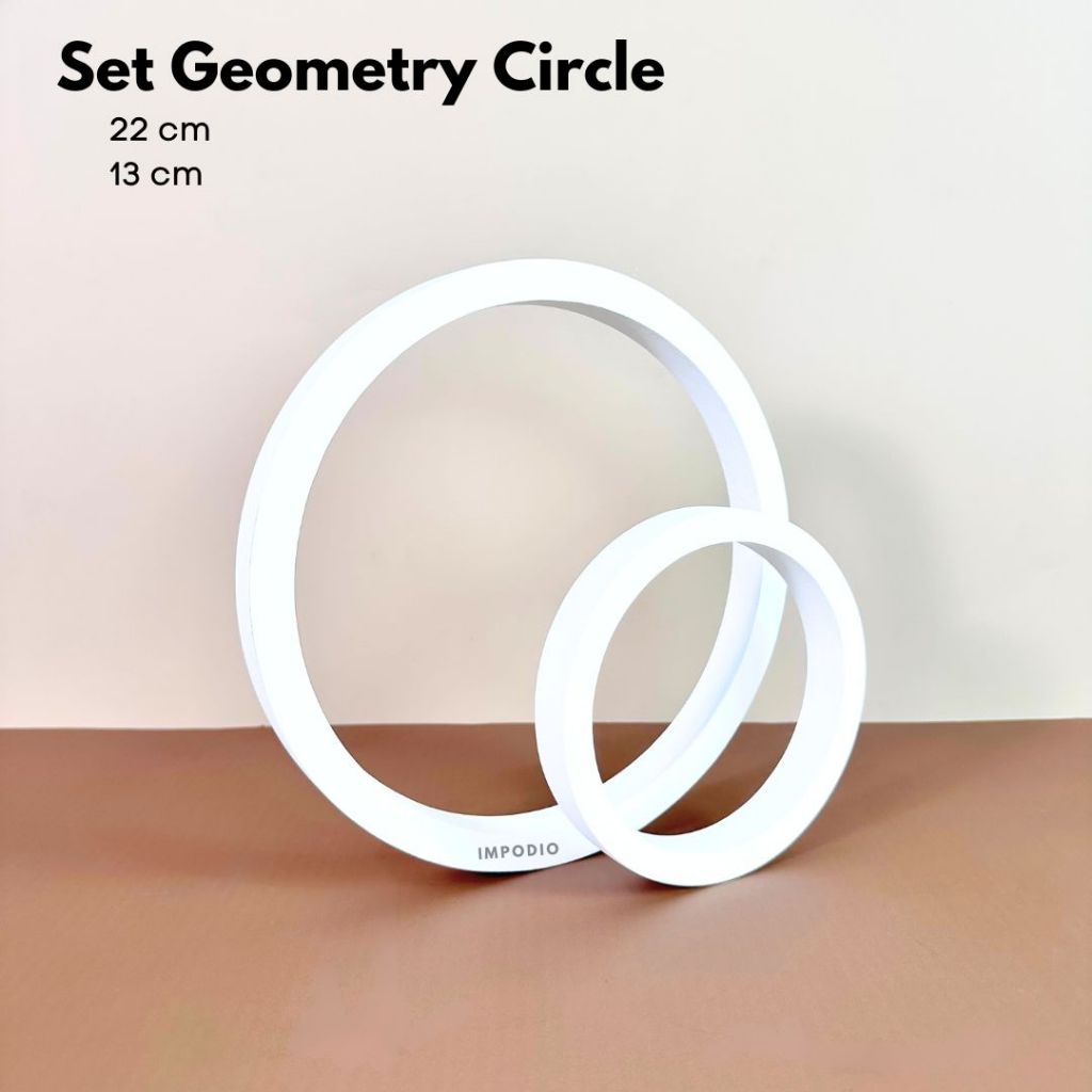 IMPODIO Set 2 pcs Geometry Circle - Round Geometry Photo Props Product Aesthetic - Podium Leveling Photography