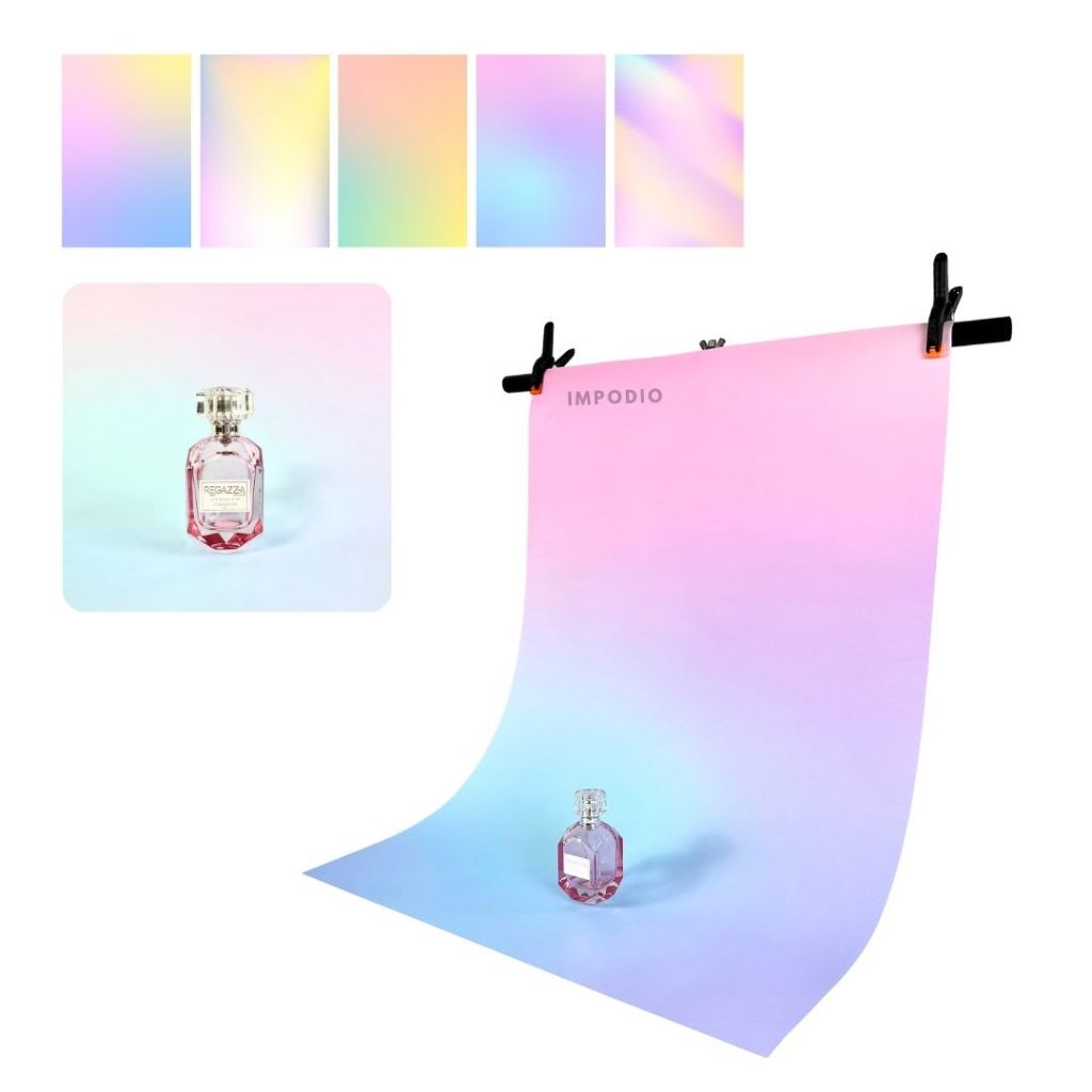 IMPODIO Background Paper Motif Rainbow Ukuran 50 x 70 cm - Latar Belakang Aesthetic Alas Fotografi Backdrop Produk