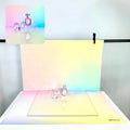 IMPODIO Background Paper Motif Rainbow Ukuran 50 x 70 cm - background putih