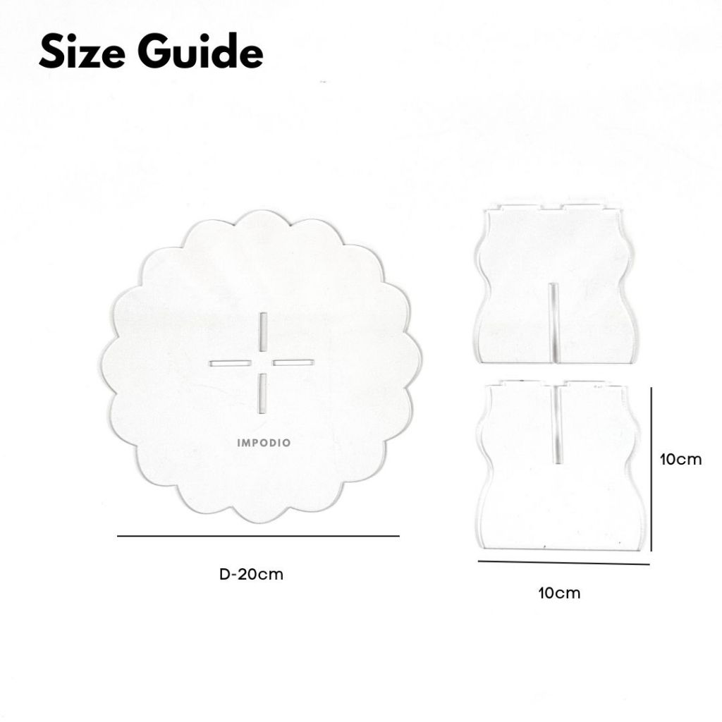 IMPODIO Stand Cake Acrylic Flower Wavy - Display Dessert Kue Props Foto Produk Makanan