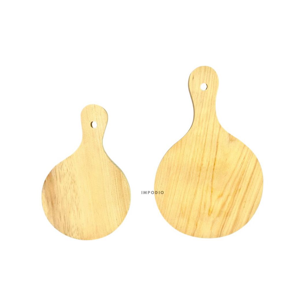 IMPODIO Talenan bulat untuk pizza cutting board diameter 15 dan 18cm piring kayu
