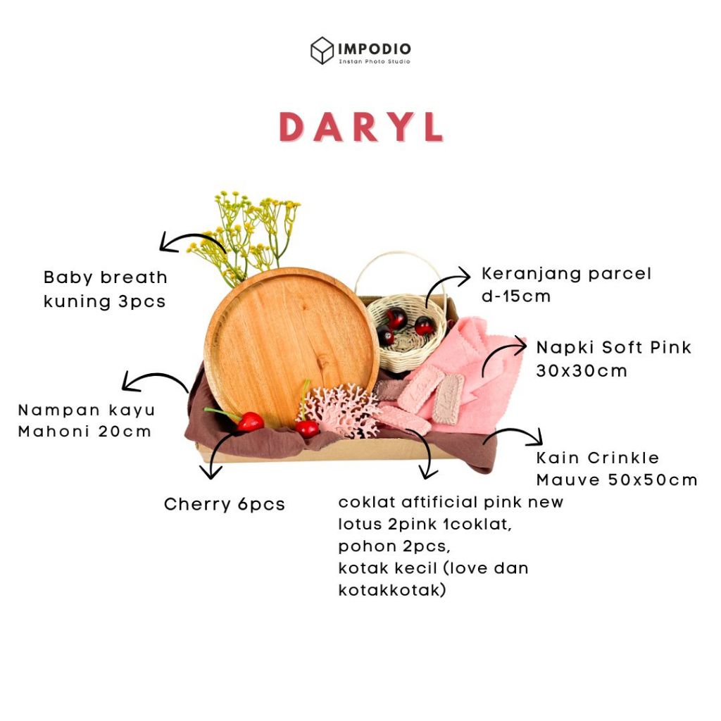 Paket Gift Valentine - Props kayu unik IMPODIO