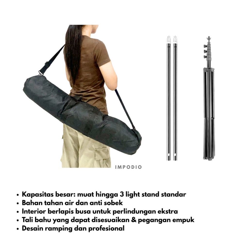 IMPODIO Tas Lightstand Dan Tripod Ukuran 80cm - Bag Cover Pelindung Stand