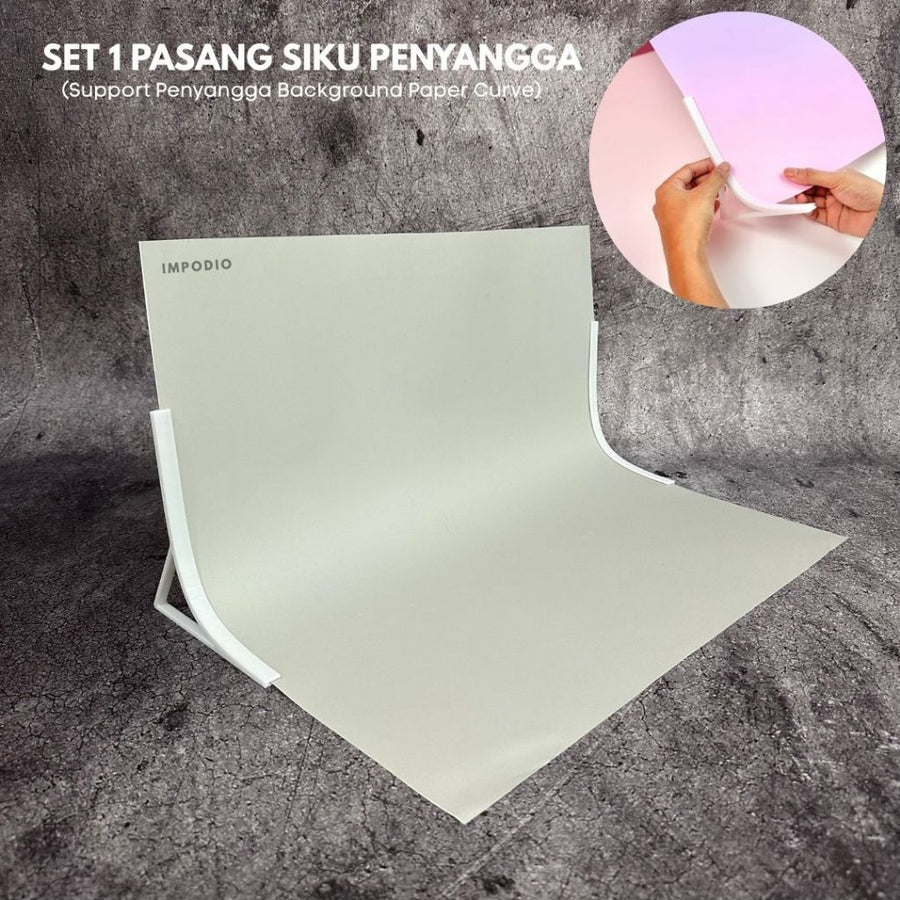IMPODIO Paket 1 Pasang Penyangga Background Paper Curve