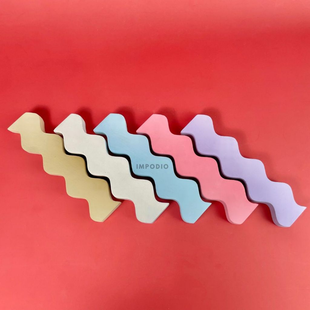 IMPODIO Geometry Wave Irregular Colorful - Properti Foto Produk Display Props Photography