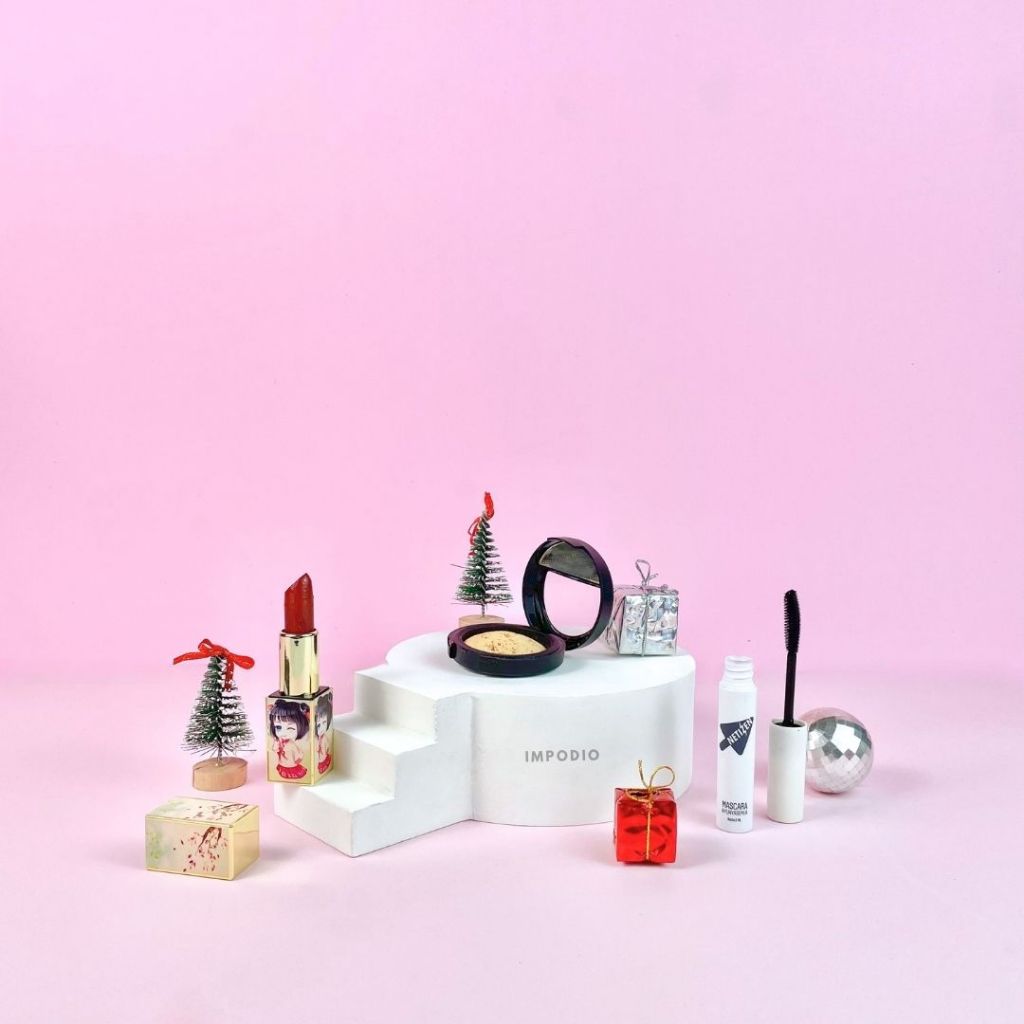 IMPODIO Podium Stage Bulat Dengan Tangga - Display Produk Miniatur Dekorasi Props Foto