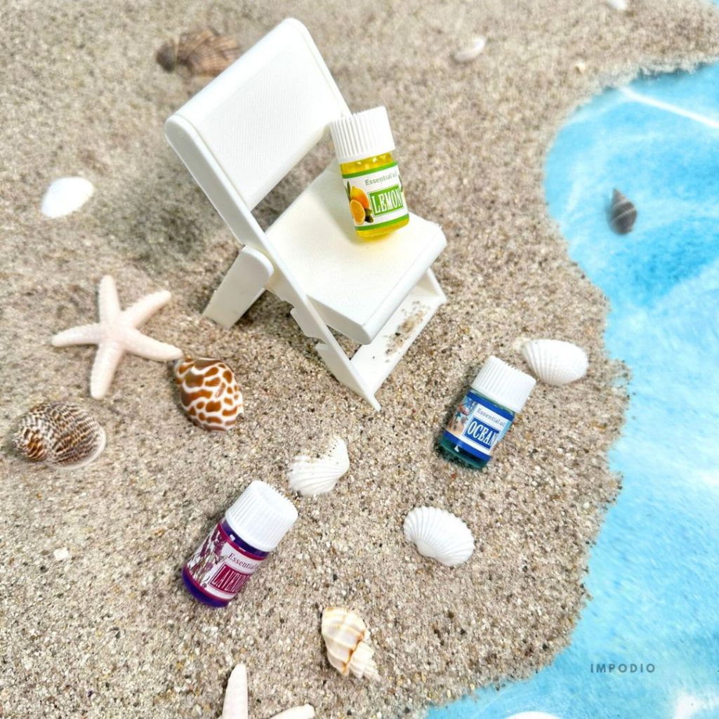 IMPODIO Kursi Mini Bangku Pantai - Chair Miniatur Resin Dekorasi Props Foto Produk
