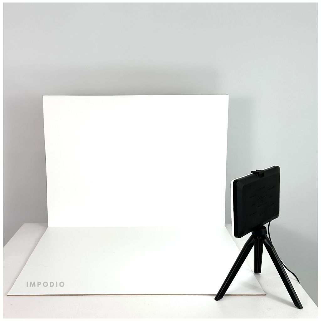 IMPODIO Paket Alasfoto LARGE + LED Fill Light - Bundle Kit Fotografi Produk