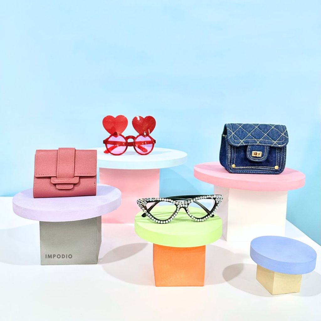 IMPODIO Podium meja display produk serbaguna warna warni - Podium Leveling Photography