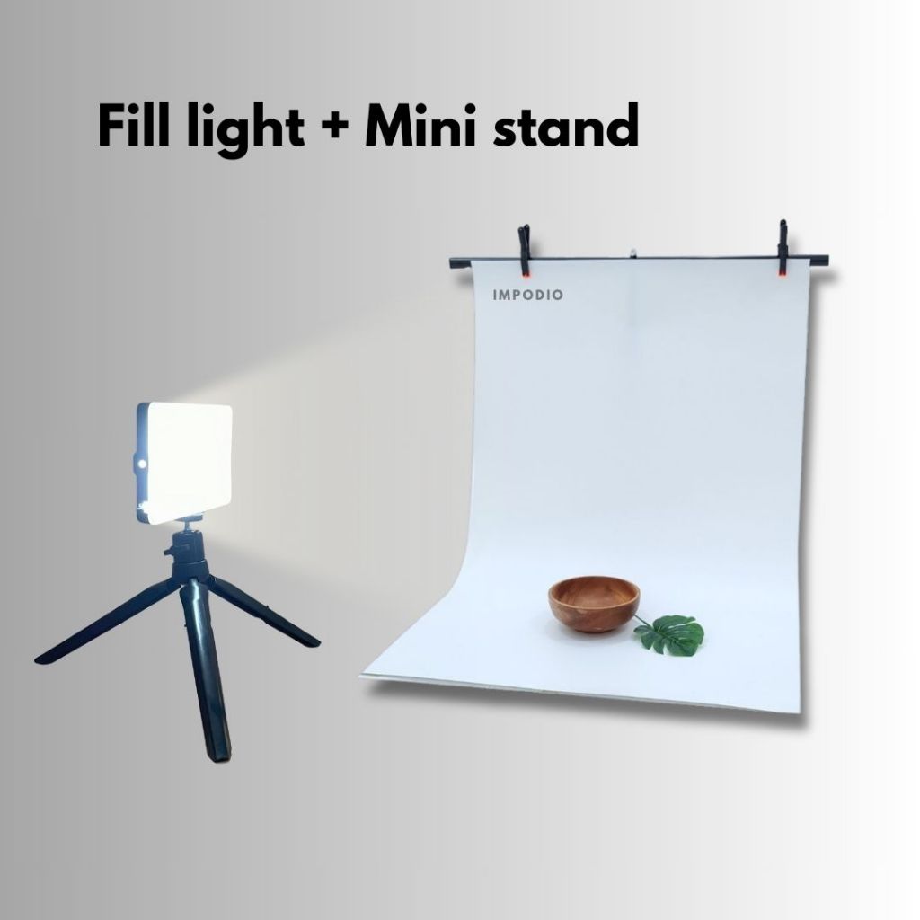 IMPODIO Paket lengkap photo product Background + LED fill