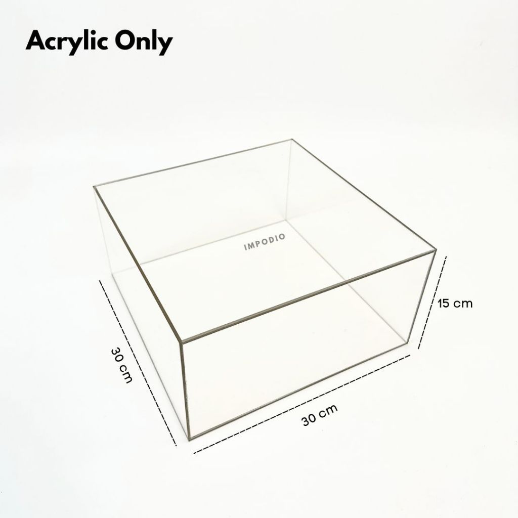 IMPODIO Podium Texture Display Kotak Akrilik Transparan - Podium Display Pajangan Sepatu Aksesoris Dekorasi