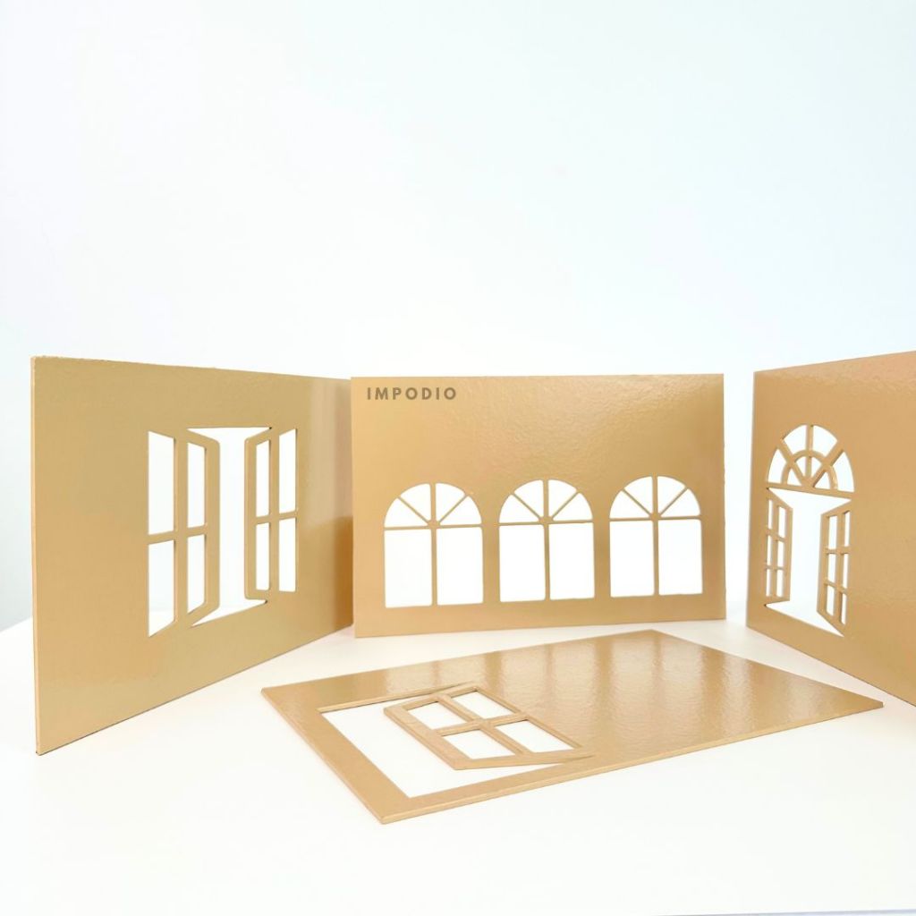 IMPODIO Dekorasi jendela geometris - pengatur bayangan artistik - latar belakang foto produk estetik