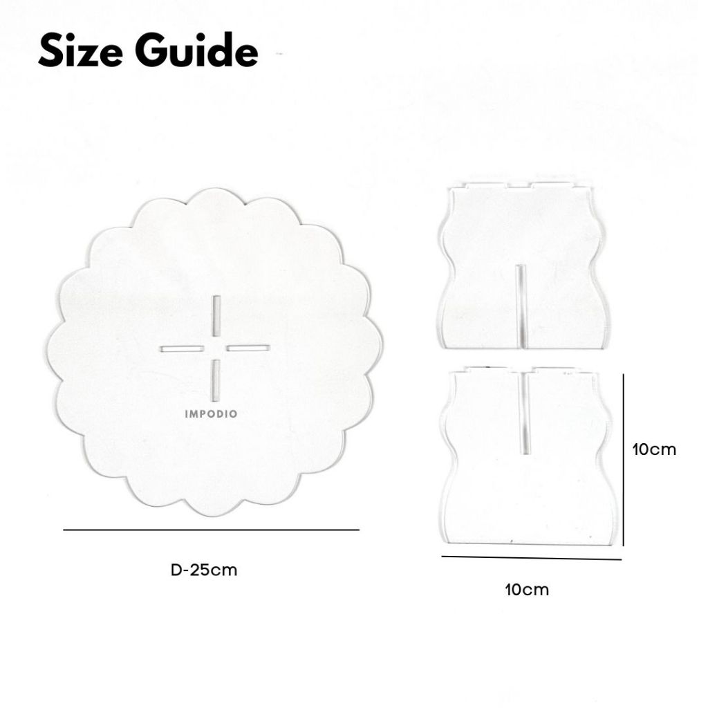 IMPODIO Stand Cake Acrylic Flower Wavy - Display Dessert Kue Props Foto Produk Makanan